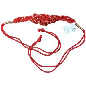 Vintage Jovovich-Hawk Red Gold Twisted Rope Tie Belt Women's One Size NWT